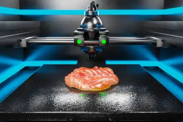 A 3D printer creating a customized food item - food tech