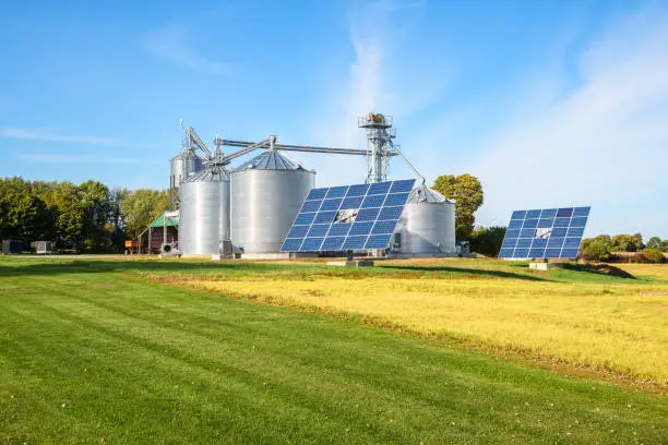 an anaerobic digester on a farm, showcasing its role in converting waste into energy.