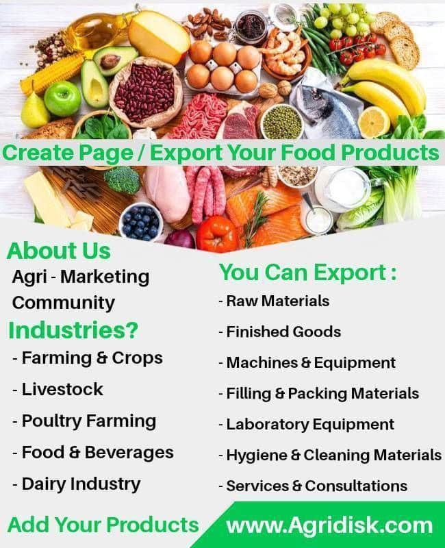 Create Page / Export Food Products